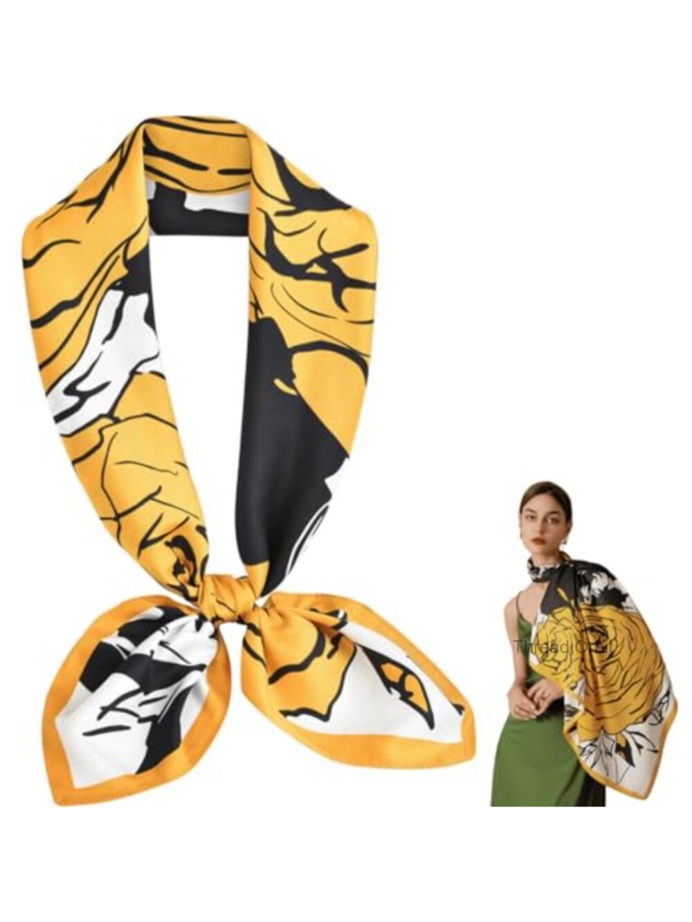 Large Silk Feeling Satin Hair Scarf Bandana Women Silky Neck Wrap
